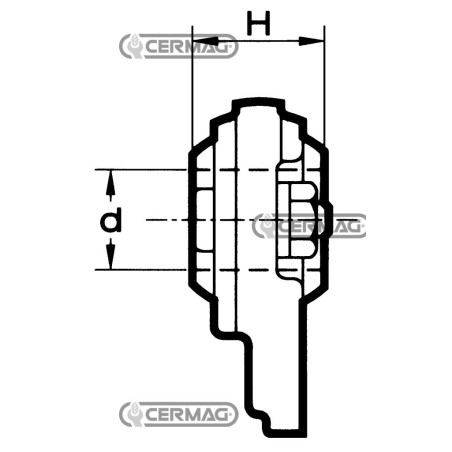 Soporte de rótula extraíble tipo FIAT Orificio 22,1 mm 50209