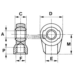 Soporte de rótula extraíble Base plana - M30x2 Agujero de 40 mm 50484