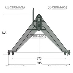 Triangle de remorquage Capacité de charge 1200 kg Catégorie 1 51280 Fabriqué en Europe