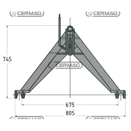 Tug triangle Load capacity 1200 kg Category 1 51280 Madeineurope