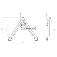 Tug triangle Load capacity 1400 kg Category 2 51281 Madeineurope