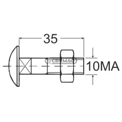 BULLONE UNIVERSALE M10x35 PER CARRI MISCELATORI IN 8.8 45971