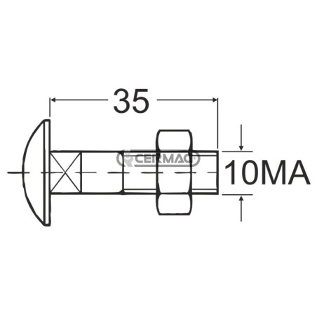 BULLONE UNIVERSALE M10x35 PER CARRI MISCELATORI IN 8.8 45971