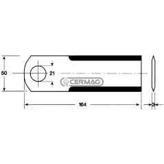 Coltello per trinciapaglia Dimensioni 164x50x3 mm 45919 | NewgardenAgri.com