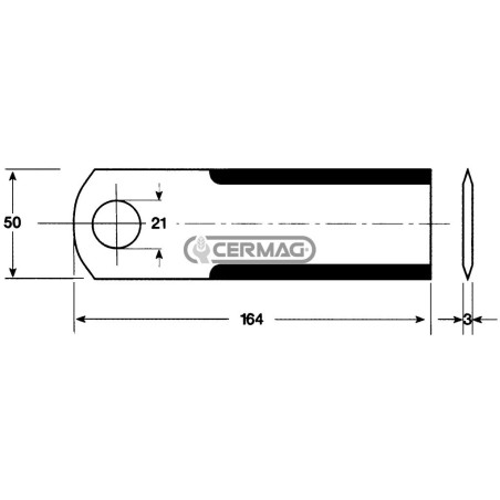 Coltello per trinciapaglia Dimensioni 164x50x3 mm 45919 | NewgardenAgri.com