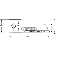 Contro coltello dentato Dimensioni 198x50-32x3 mm 45923 | NewgardenAgri.com