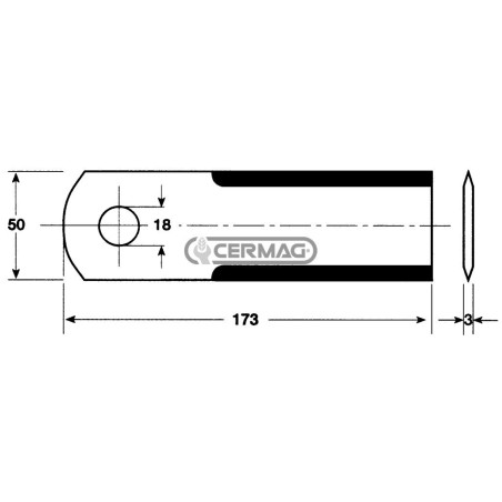 Coltello per trinciapaglia Dimensioni 173x50x3 mm 45924 | NewgardenAgri.com