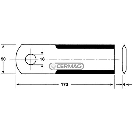 Coltello per trinciapaglia Dimensioni 173x50x4 mm 45925 | NewgardenAgri.com