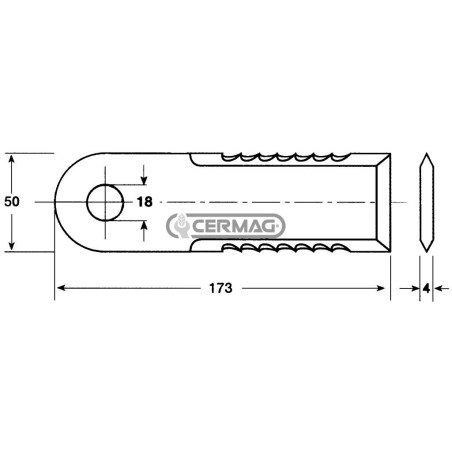 Coltello per trinciapaglia dentato Dimensioni 173x50x4 mm 45928 | NewgardenAgri.com