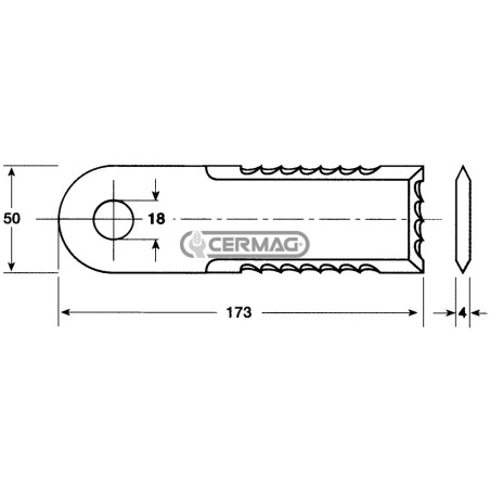 Coltello per trinciapaglia dentato Dimensioni 173x50x4 mm 45929 | NewgardenAgri.com