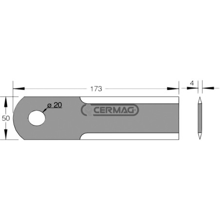 Coltello per trinciapaglia Dimensioni 173x50x4 mm 46233 | NewgardenAgri.com