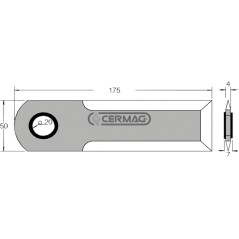 Coltello per trinciapaglia Dimensioni 175x50x4 mm 46235 | NewgardenAgri.com
