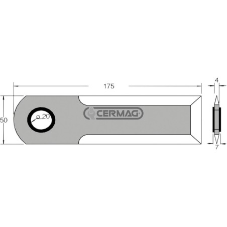 Coltello per trinciapaglia Dimensioni 175x50x4 mm 46235 | NewgardenAgri.com