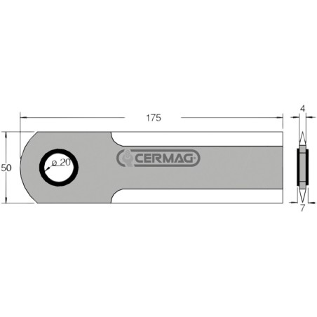 Coltello per trinciapaglia Dimensioni 175x50x4 mm 46236 | NewgardenAgri.com