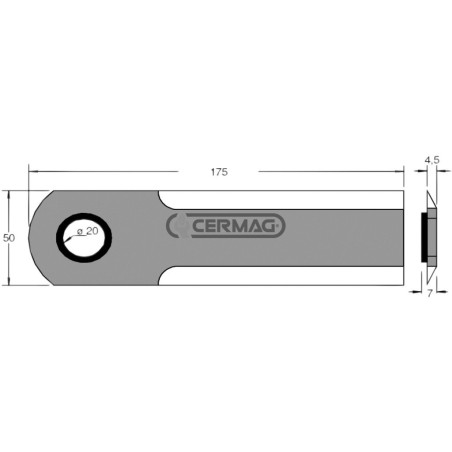 Coltello per trinciapaglia Dimensioni 175x50x4.5 mm 46238 | NewgardenAgri.com