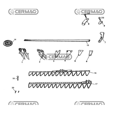 Biela desnuda para segadoras con motor BEDOGNI-OLIMPIA 45058
