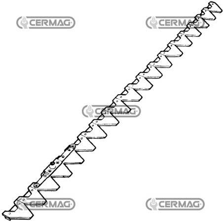 15-section ribbed blade, 1.10 m for BERTOLINI 45050 motor mowers | NewgardenAgri.com