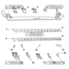 16/S reinforced blade with 3 holes S/P.P. for CASORZO 45954 motor mowers | NewgardenAgri.com