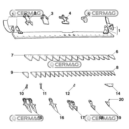 25/S reinforced blade with 2 holes S/P.P. for CASORZO 45959 motor mowers | NewgardenAgri.com
