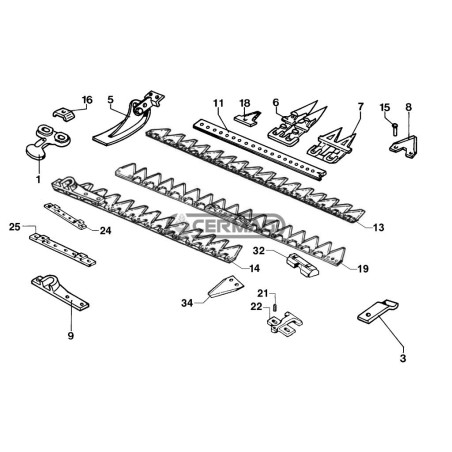 Soporte de cabezal de cuchilla para secciones de 3" PARA SEGADORAS DE MOTOR SEP 45972