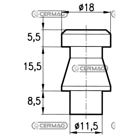 Pasador frontal para placas de soporte de cuchillos 45544
