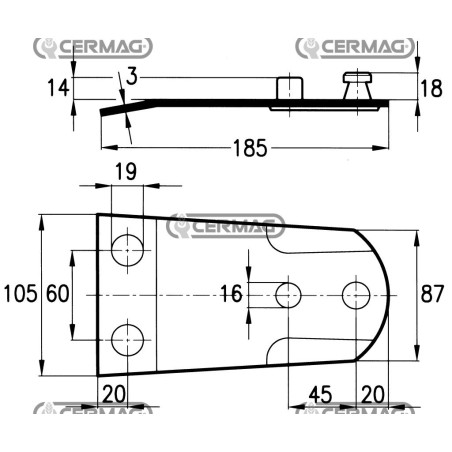 PLACAS PARA SOPORTE DE CUCHILLOS 45881 | NewgardenAgri.com
