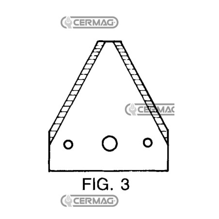 Sezione lama 3" a 3 fori Piatto 3" - 88x3 mm Tipo Rigata - Svasata sotto 45820 | NewgardenAgri.com