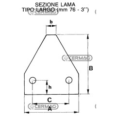 Sezione lama 3" a 2 fori Piatto 3" - 81x3 mm Tipo Rigata 45852
