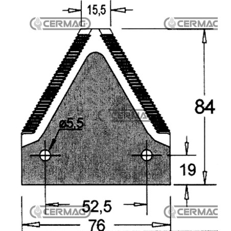 Sezione lama per mietitrebbia Piatto 3" - 84x2.7 mm Tipo Rigata sopra 45645