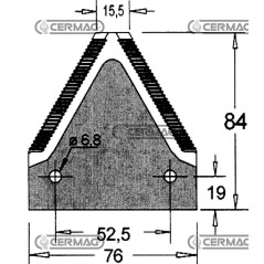 Sezione lama per mietitrebbia Piatto 3" - 84x2.7 mm Tipo Rigata sopra 46120