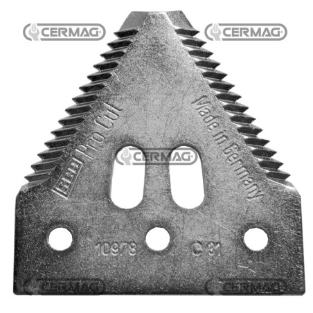 Sección de cuchilla de cosechadora galvanizada - Z.14 Plana 3" - 80x2,7 mm Tipo acanalada por encima de 46222 | NewgardenAgri...