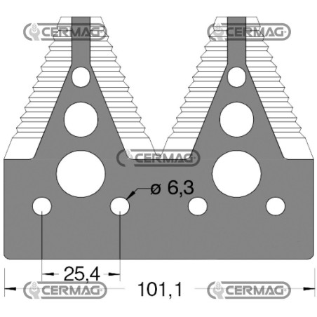 Sezione lama per mietitrebbia Piatto 4" - 83x2.7 mm Tipo Rigata sopra 46225