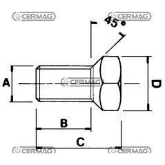 Colonnette serraggio ruote Filetto M18x1,5 x 20 mm 40182