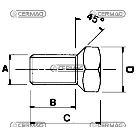 Colonnette serraggio ruote Filetto M18x1,5 x 20 mm 40182