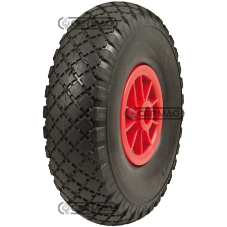 Ruota piena in poliuretano Misura 3.00-4 Mozzo 20x75 mm 40489 | NewgardenAgri.com