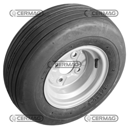 Rueda con neumático acanalado y llanta de 4 orificios, tipo FIAT, tamaño 16x6.50-8 - 6PR 40519 | NewgardenAgri.com