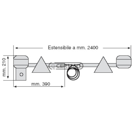 Kit speciale per piccoli rimorchi agricoli - 12V Lunghezza Max 2400 mm 36009