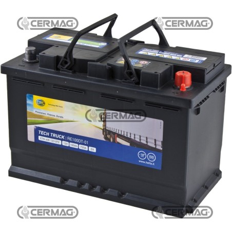 Batteria standard 12V - HELLA Capacità 100 Ah Polo positivo Destra 35005 HELLA | NewgardenAgri.com