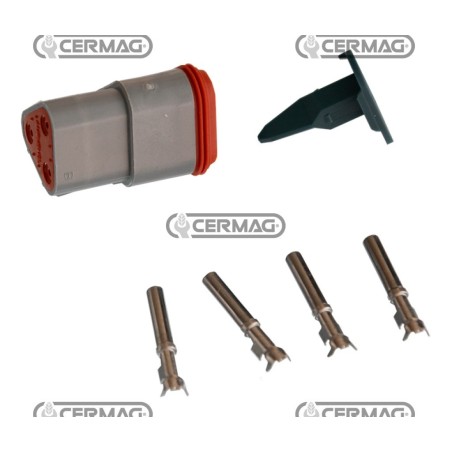 Kit connessione maschio tipo DEUTSCH 3 vie 36595 | NewgardenAgri.com