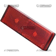 Reflector rectangular con perno M6. Dimensiones: 106 x 33 mm. Color: Rojo. 36780 | NewgardenAgri.com