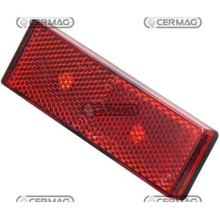 Reflector rectangular con perno M6. Dimensiones: 106 x 33 mm. Color: Rojo. 36780 | NewgardenAgri.com