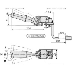 Steering column switch for Fiat, New Holland 35959 COBO