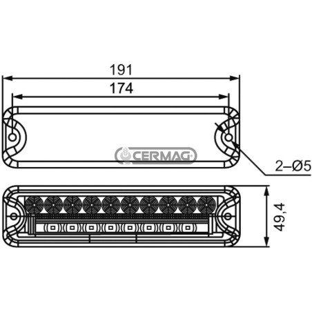 4-FUNCTION COLORLESS FULL LED REAR LIGHT 36447 LED