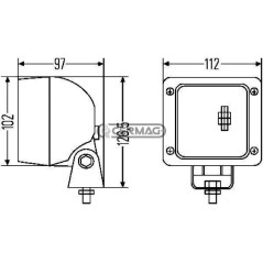 FARO DA LAVORO FF®-H3 CON OTTICA PER UN'AMPIA ILLUMINAZIONE DEL CAMPO ESTESO, ATTACCO AMP 36262 HELLA