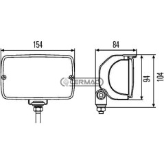 Lámpara de trabajo FF®-H3 con óptica para iluminación de amplio alcance, con base inclinable 36266 HELLA