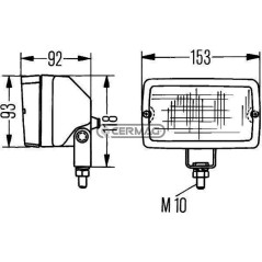 FARO DA LAVORO H3 CON OTTICA PER UN'ILLUMINAZIONE A LARGO RAGGIO 36269 HELLA