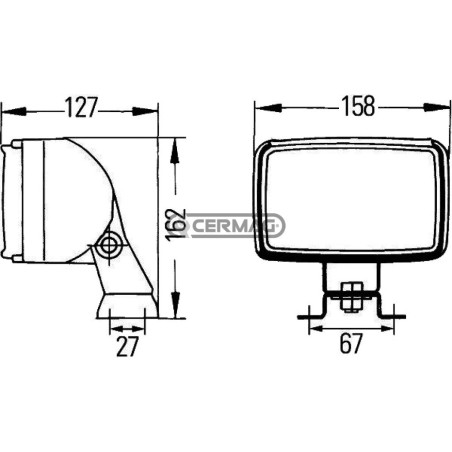 FARO DA LAVORO FF®-H3 "DOUBLE BEAM" CON OTTICA PER UN'AMPIA ILLUMINAZIONE DEL CAMPO ESTESO 36270 HELLA