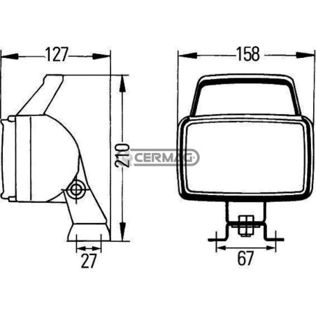FARO DA LAVORO FF®-H3 CON OTTICA PER ILLUMINAZIONE DEL CAMPO OPERATIVO VICINO 36272 HELLA