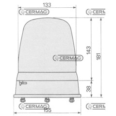 12/24V ROTATING LAMP WITH 3 SCREW FIXING 35832 COBO