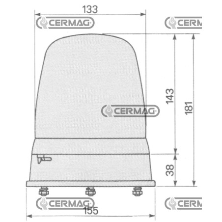 12/24V Drehlampe mit 3-Schrauben-Befestigung 35832 COBO